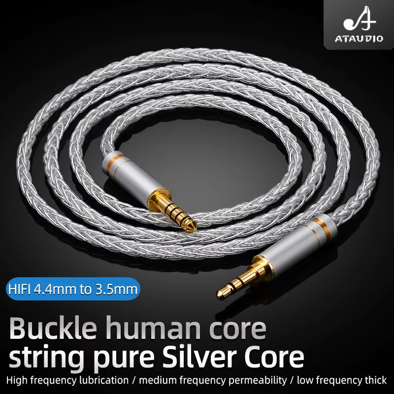 HIFI 4.4mm Balanced to 3.5mm Audio cable Pure Silver 4.4 to 3.5 Aux Upgrade Cable For WM1A/1Z PHA-1A/2A Z1R