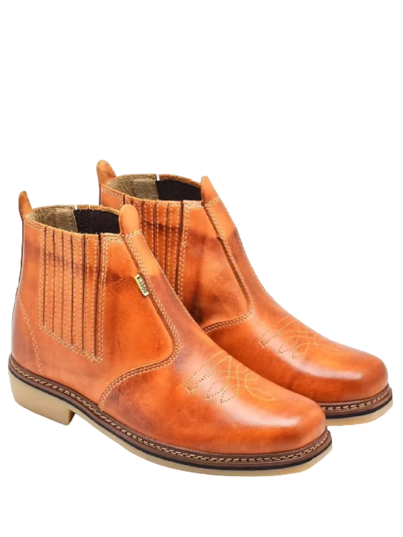 Botinas country de couro whisky cowboy de cavalgar