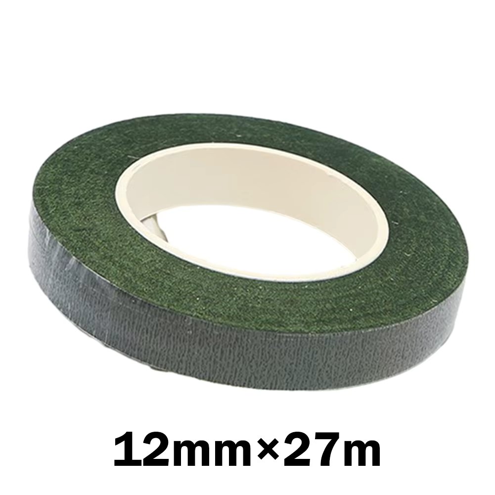 1 Roll Green/Brown Paper Tape Floral Stem Tape Flower Wraping Tape Household Supplies Garden Tools Handmade Crafts DIY 12mmx27m