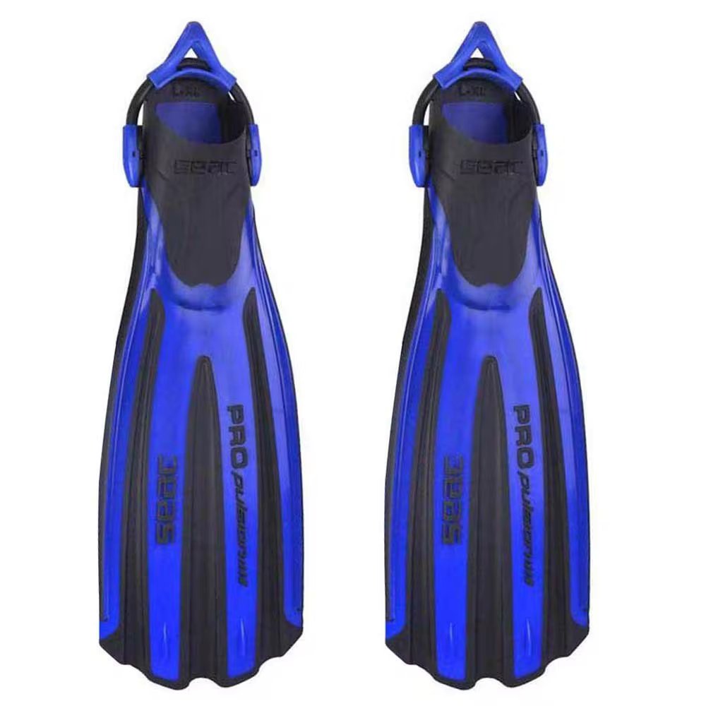 SEAC propulsion fins with Bungee-black and blue