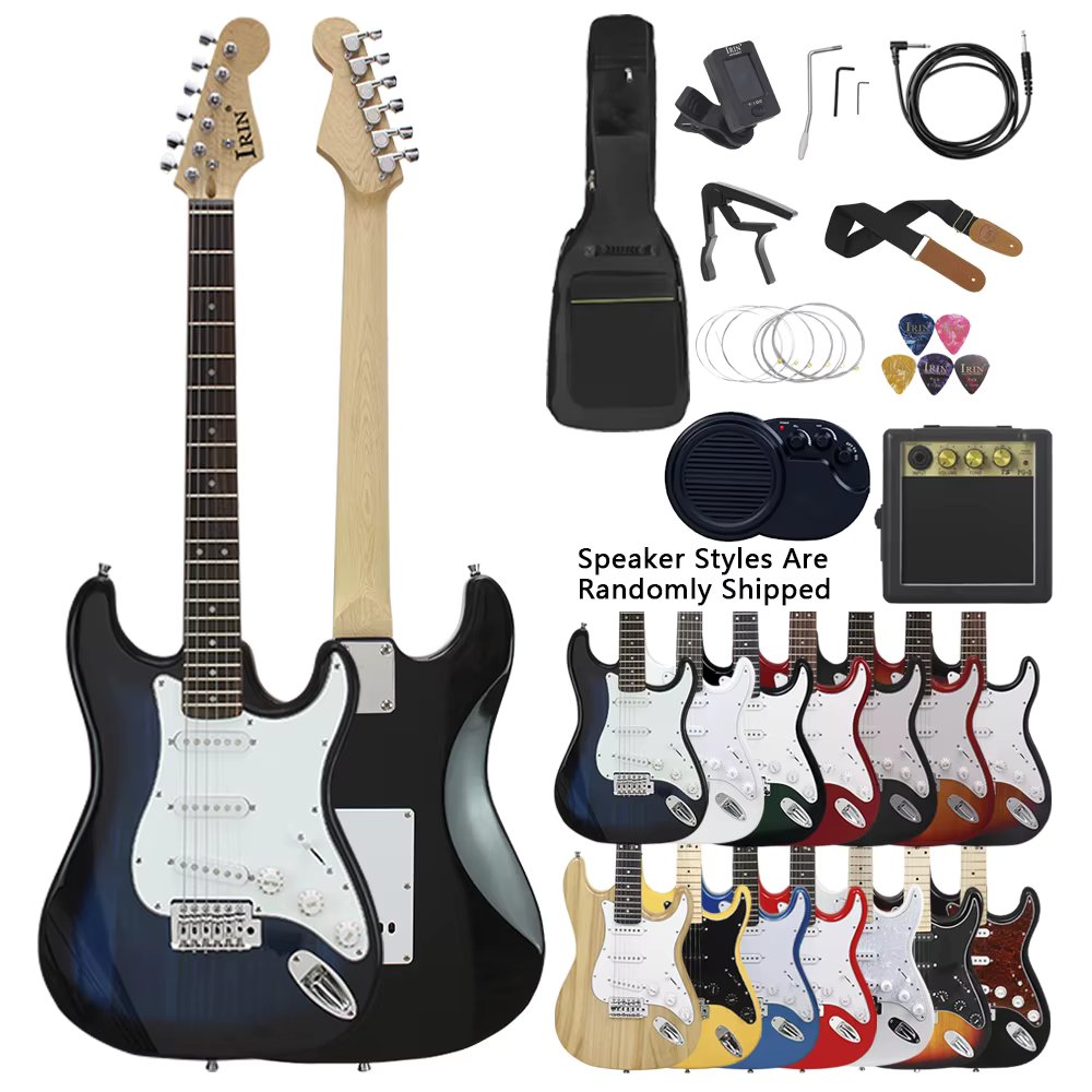 IRIN ST Electric Guitar 6 Strings 24 Frets Electric Guitar Stringed Instruments With Bag Speaker Tuner Capo Strap Pick Accessory