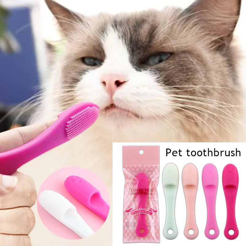Pet Cleaning Brush Cat Chin Blackhead Dog Teeth Tongue Coated Silicone Brush