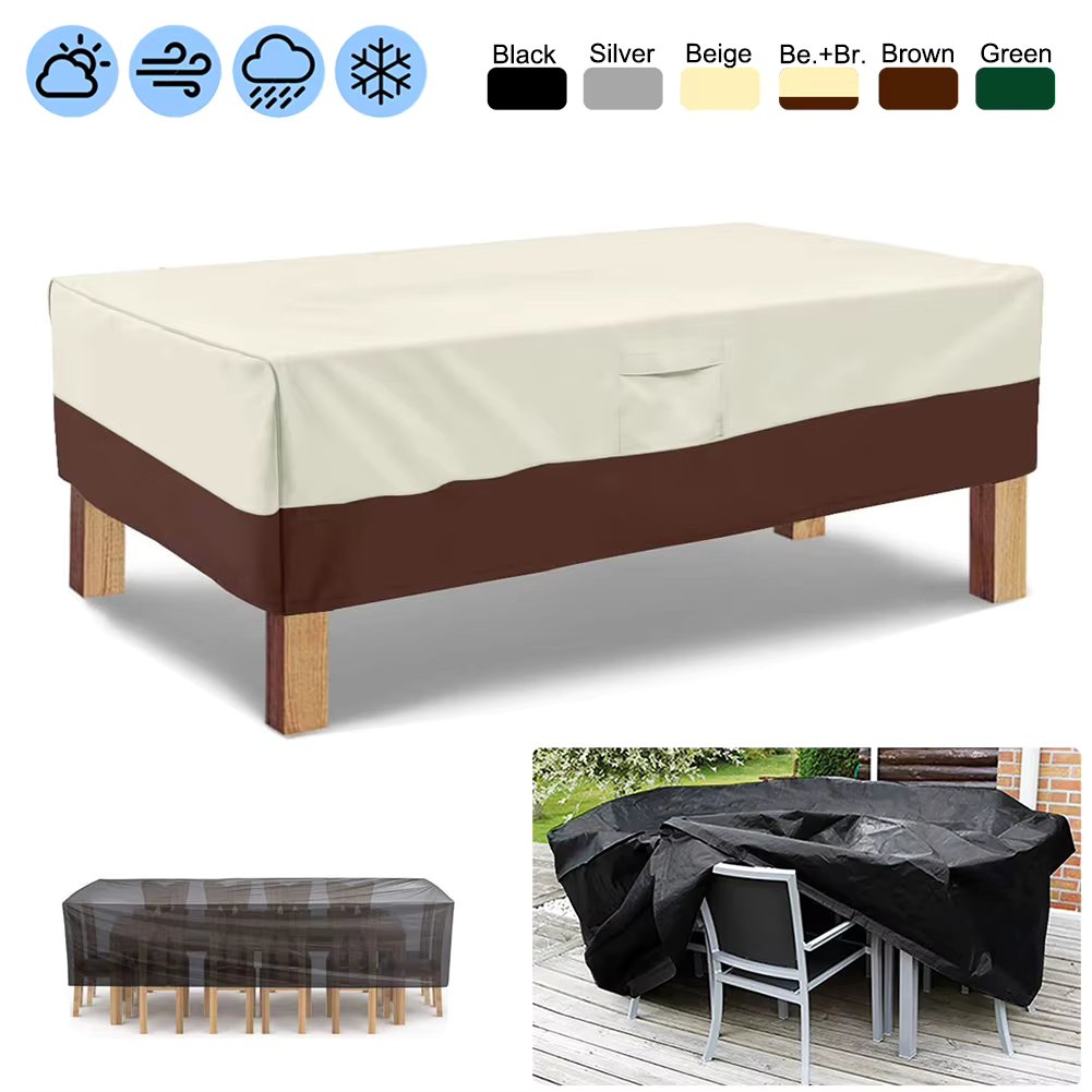 Outdoor Heavy Duty Lawn Patio Furniture Covers with Air Vent and Padded Handles Patio Outdoor Dining Table Cover Chairs Cover