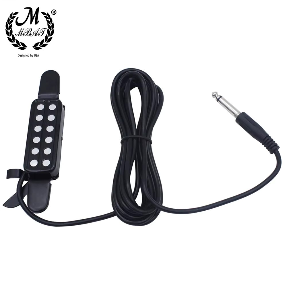 M MBAT Acoustic Guitar Pickup Sound Hole Magnetic Transducer Audio Cable Low Noise Professional Guitar Pickup Parts Accessories