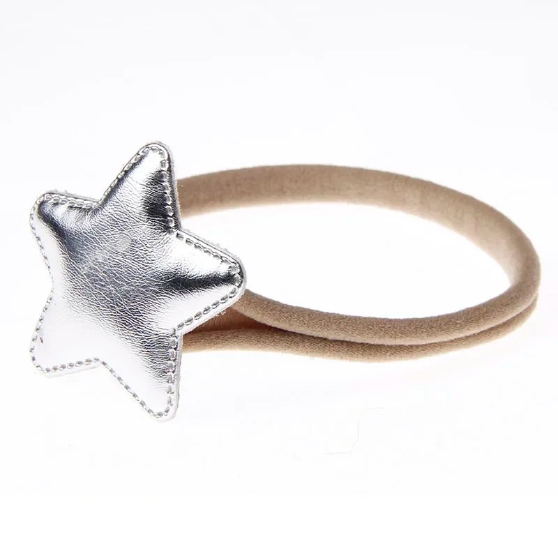 Chic Baby Girls PU Five-pointed Star Headband Newborn Nylon Toddler Headwear Hairband Hair Accessories Gift Photo Prop