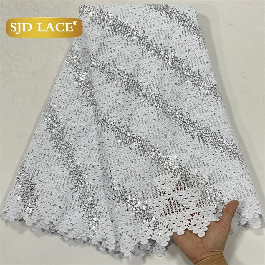 5White Sequins Lace