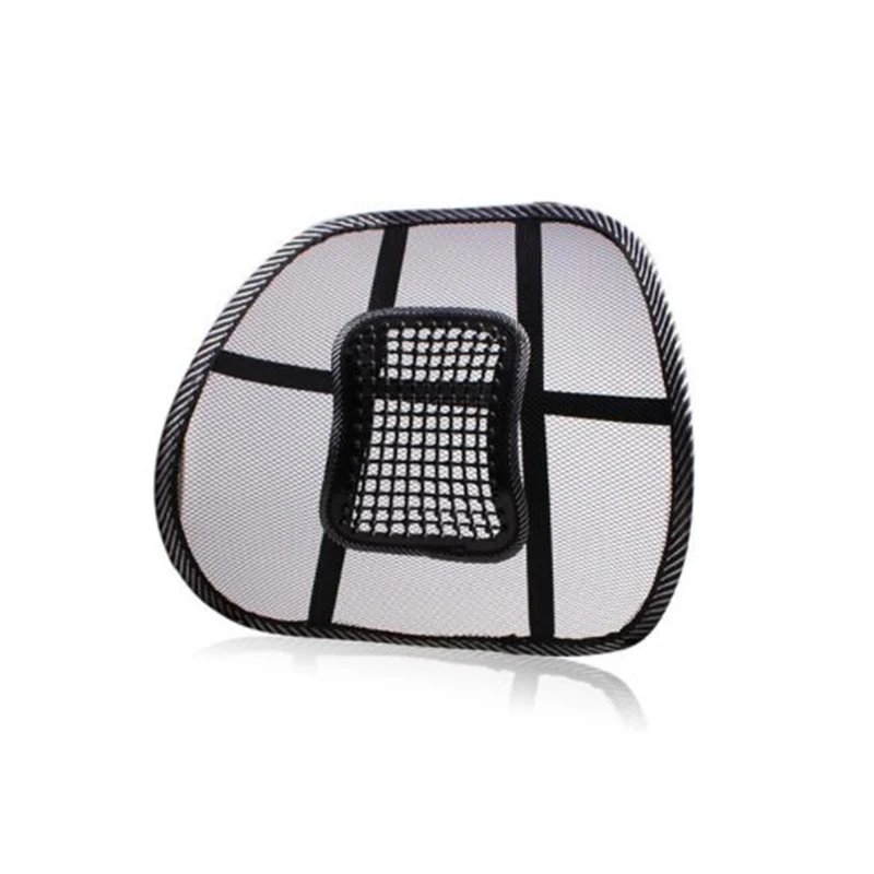 Black Car Seat Office Chair Massage Back Lumbar Support Mesh Breathable Elastic Cushion Pad Back Lumbar Cushion For Car Driver
