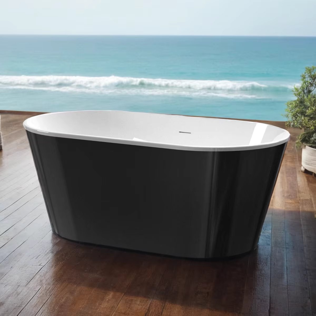 Acrylic Freestanding Soaking Bathtub-60‘’-black