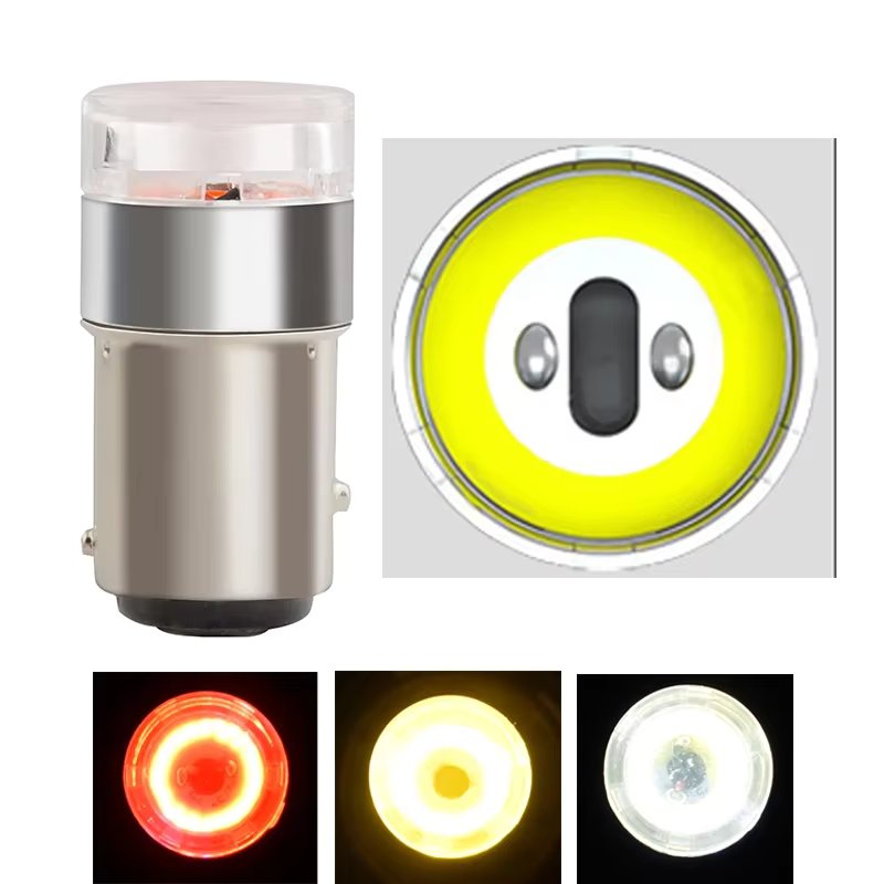 Newest P21W Led Lamp 1156 Ring COB Car Light BA15s 1157 P21/5W Bay15D Bulb Auto Reverse Turn Signal Brake White DRL 12V
