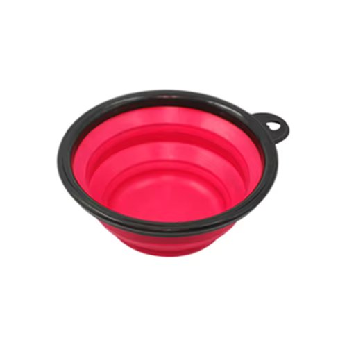 Foldable red dog feeder