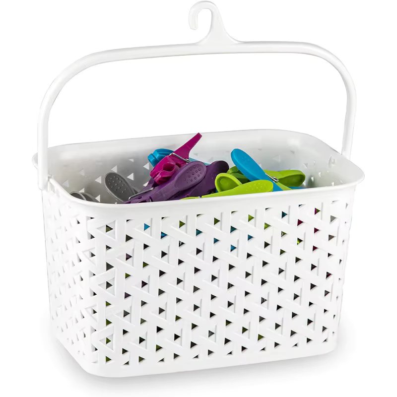 Eurasian shop-basket for clothes clips with plastic hanger with design Wicker