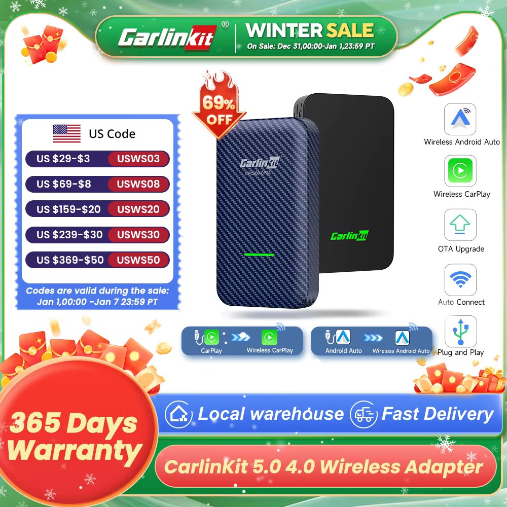 CarlinKit 4.0 5.0 CarPlay Wireless Adapter Mini CarPlay Box Android Auto Dongle for Audi Mazda Kia Toyota VW Citroen Ford OEM