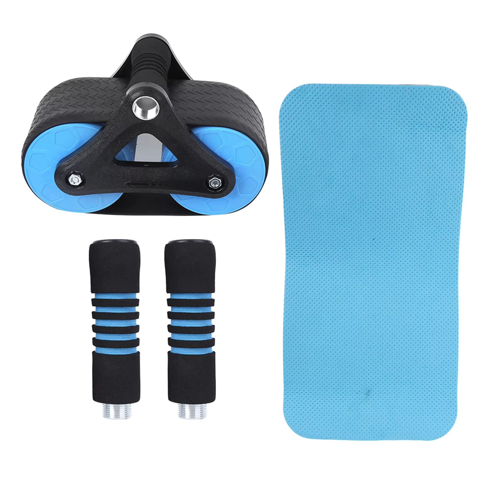 Springback Wheels Roller Domestic Abdominal Exerciser Push‑up Training Mute Fitness Equipment Blue Springback Wheels Roller
