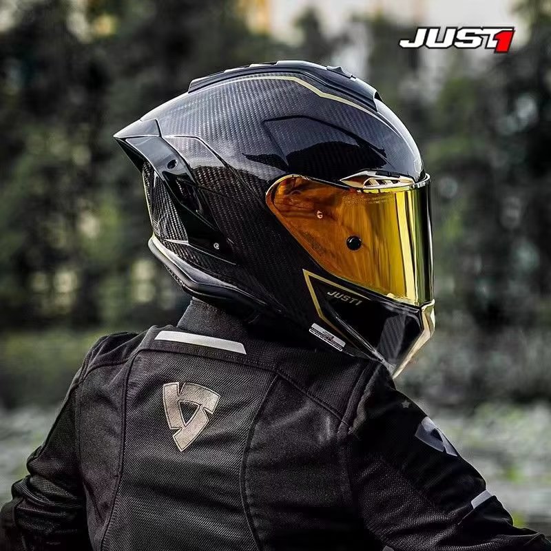 Italy JUST1 Carbon Fiber Motorcycle Helmet ECE DOT Certification Full Face Off-road Racing Helmet Men Capacete Cascos Para Moto