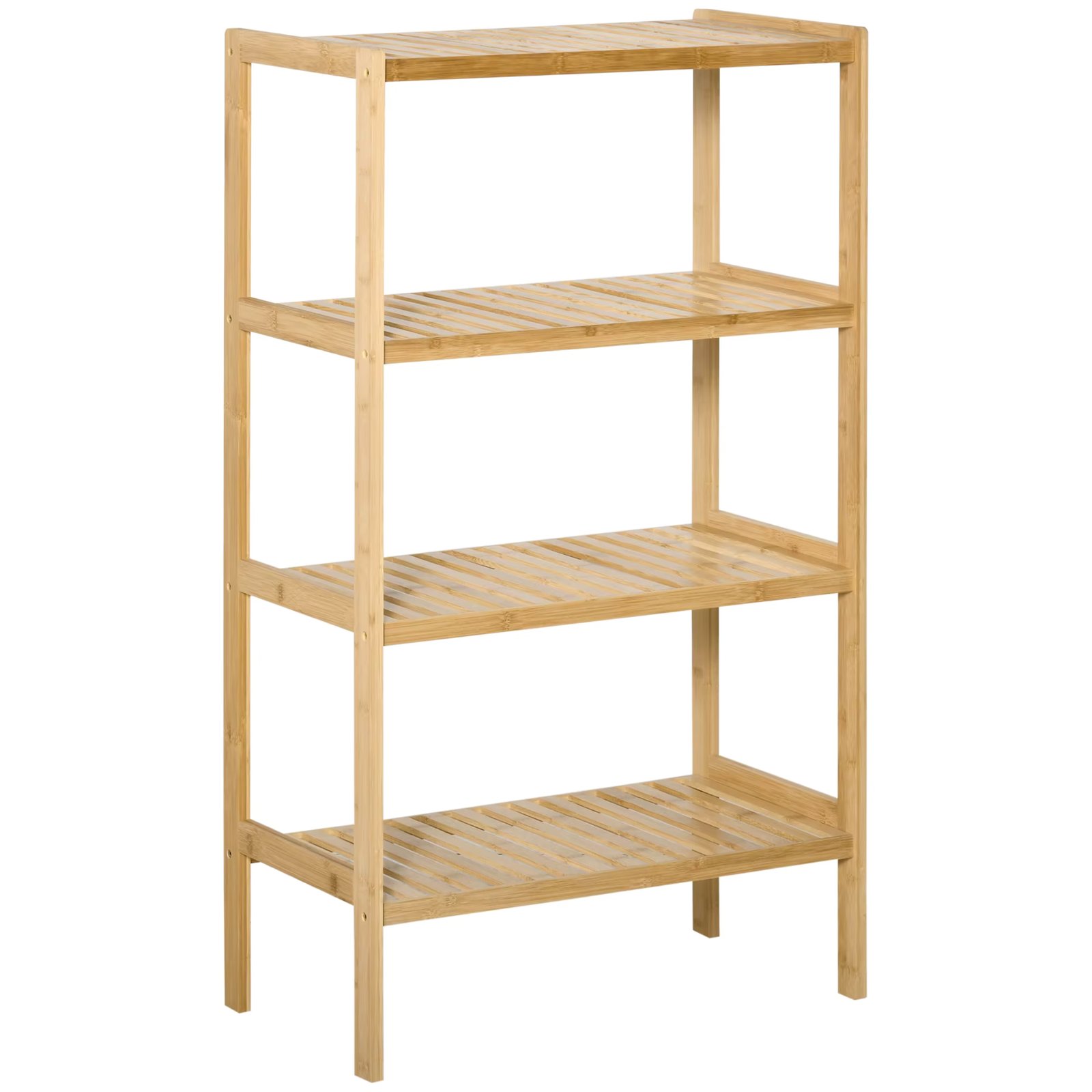 HOMCOM Estantería de Bambú 4 Niveles Multifuncional para Baño Salón 62x33x112 cm