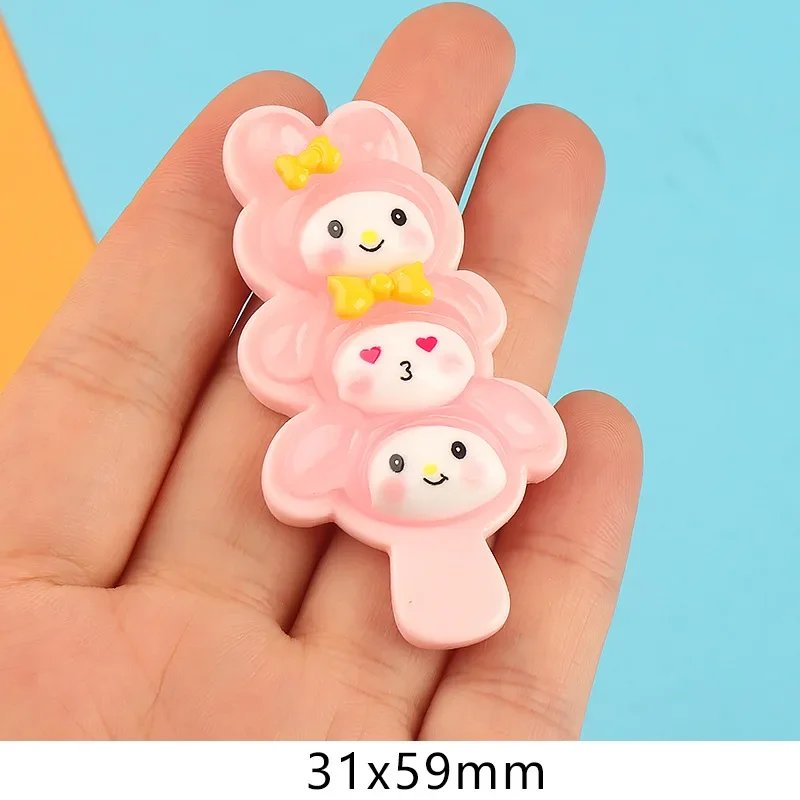 Cute Resin Cartoon Animal Sticks Sanrio Charms Miniature Flatback Scrapbooking Accessories Deco Parts Material Craft DIY Figures