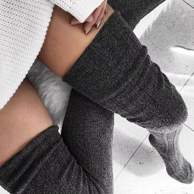5/2/1Pair Warm and Stylish Over the Knee Knit Socks for Women - Preppy Thermal Winter High Stocks with Thickened Material