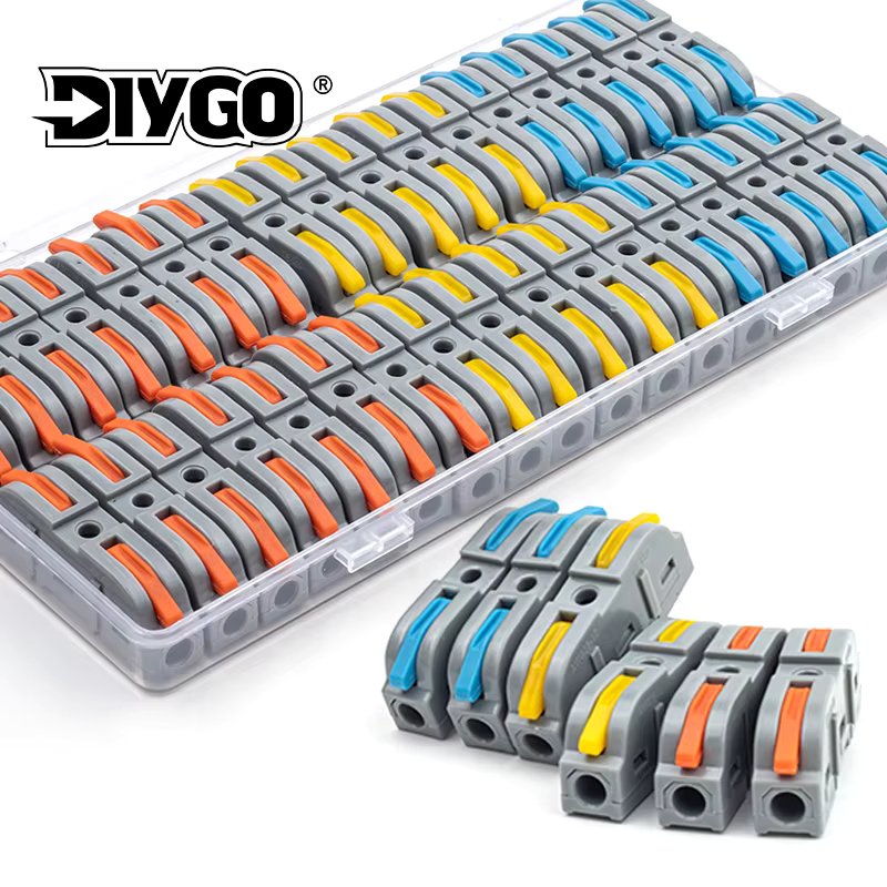 Boxed 34PCS Lever Quick Home Wire Connectors Terminals Conductor Spliceable Butt Wiring Block Reusable Electrical Connectors