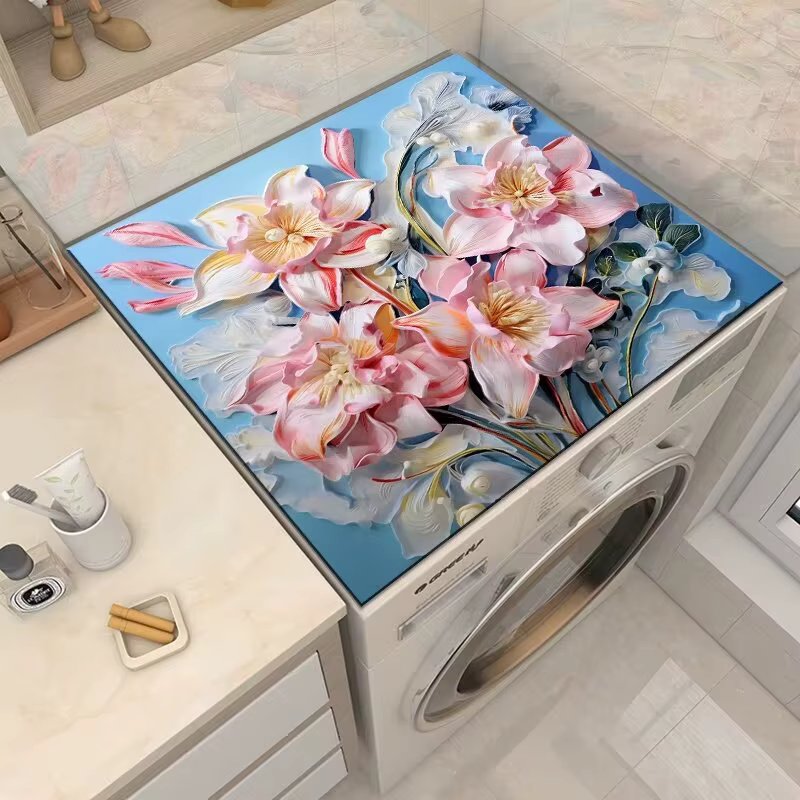 Washing Machine Covers Dust-proof Water-absorbent Protective Floral Fashion Bedside Cupboard Portable Dust-cover Home Decoration