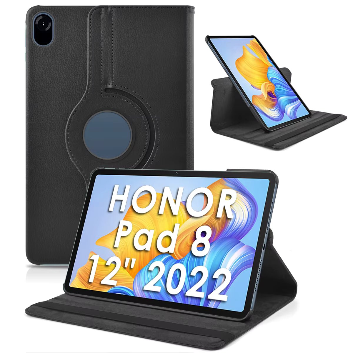 Case for HONOR Pad 8 12 inch Tablet (HEY-W09) 2022 Released with 360 Degree Rotatable Stand Ultra Thin PU Leather Cover