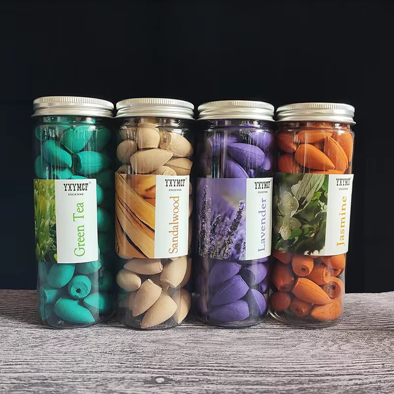 YXY Backflow Incense Cones for Burner Lavender Sandal Fragrance Waterfall Landscape Cone Incense Aromatherapy Buddha Supplies