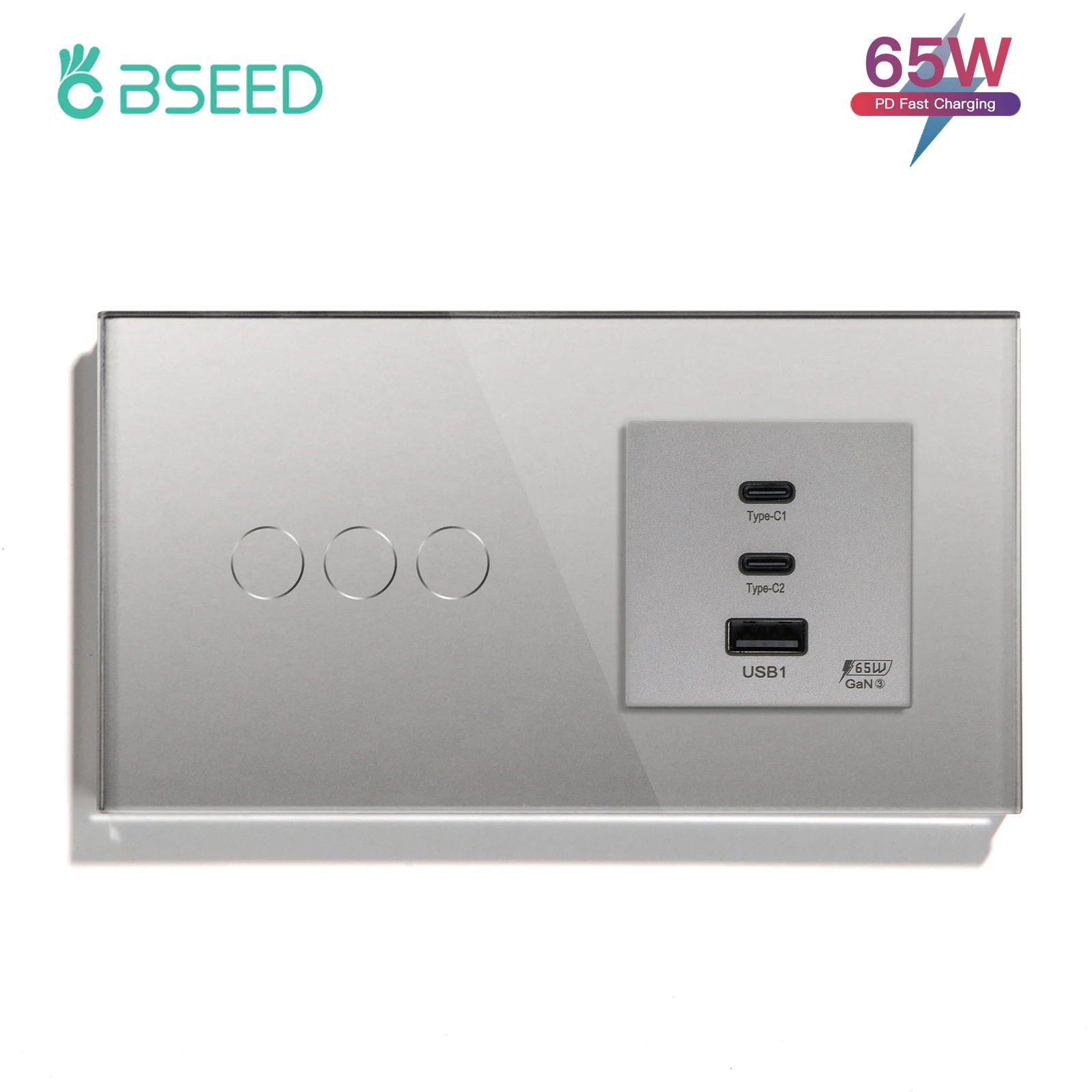 3Gang and 65W Gray