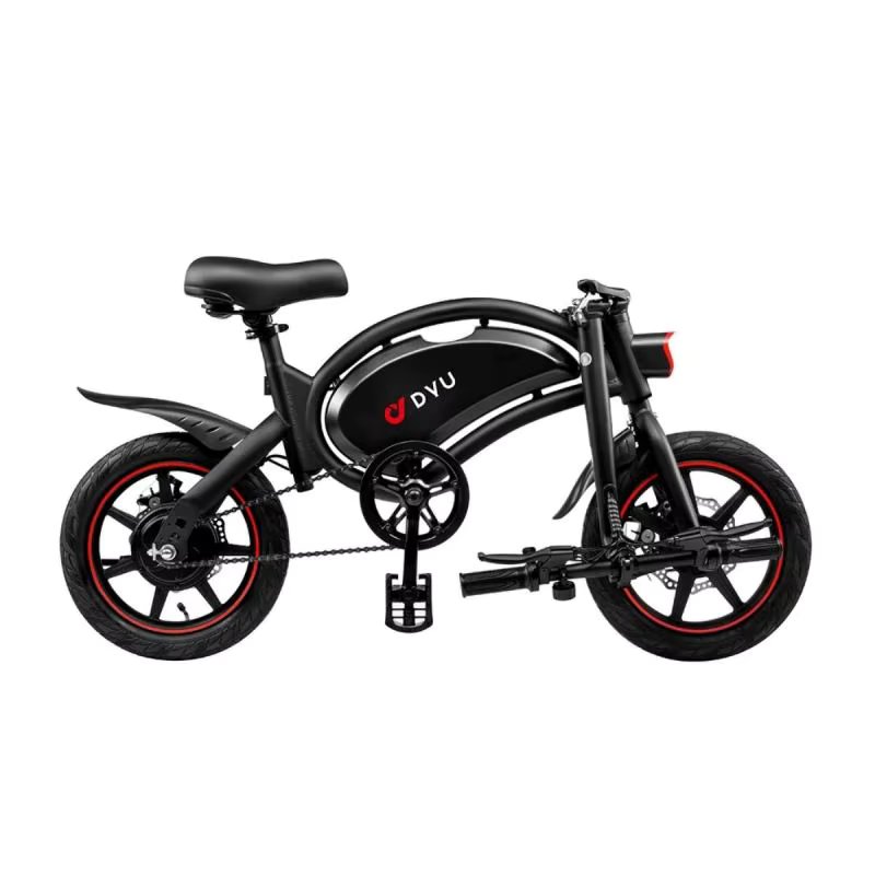 Electric bike DYU D3F 14 inch 25 km/h-Engine 250W battery 36V10Ah disc brakes-Black