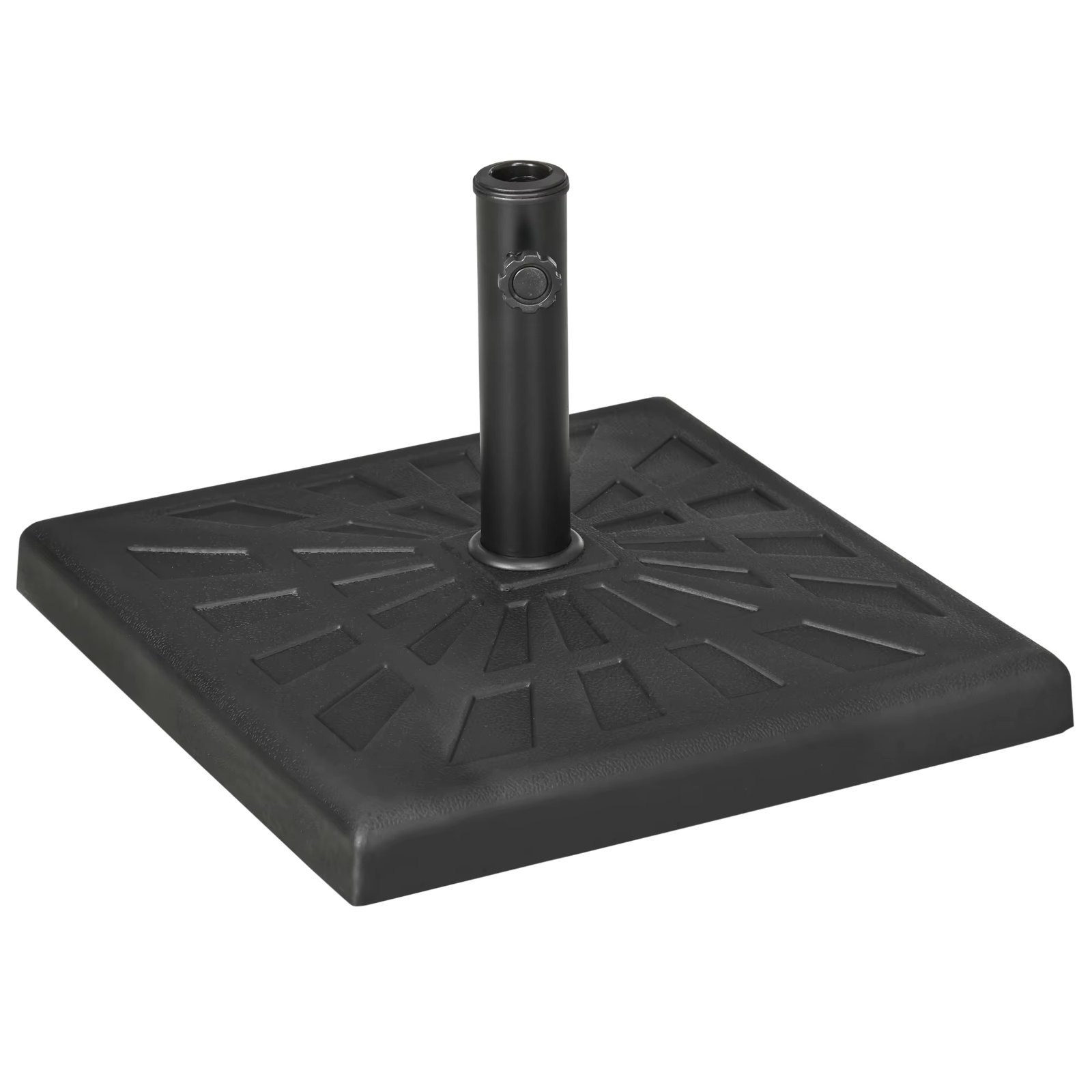 Outsunny Resin Umbrella Base 19 kg Parasol Holder Parasol Foot for Mast Ø32/38/48mm for Garden Patio Terrace 51x51x32 cm Black