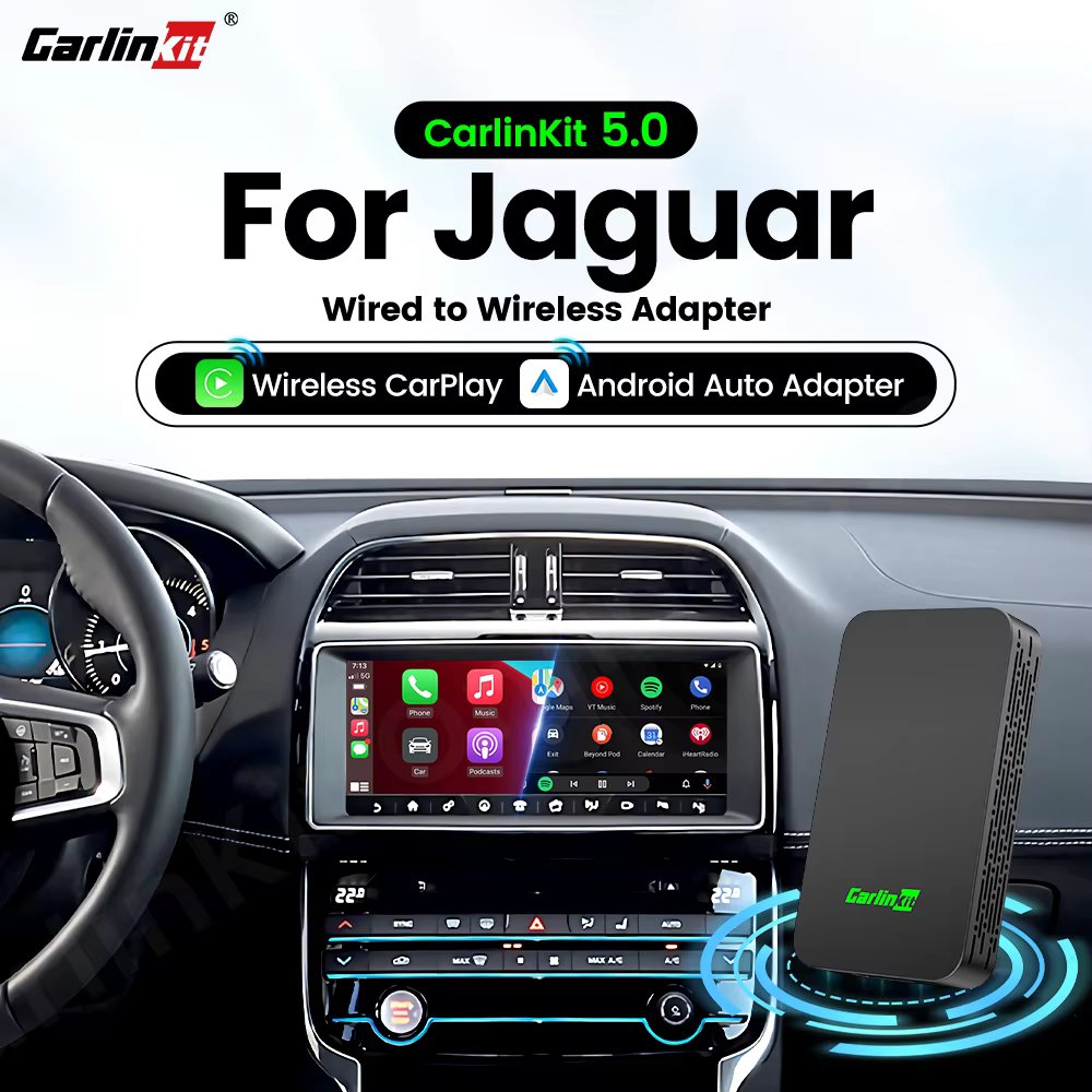 CarlinKit 5.0 CarPlay Android Auto Wireless Adapter Dongle for Jaguar XE XF XJ E-PACE F-PACE F-PACE I-PACE F-TYPE