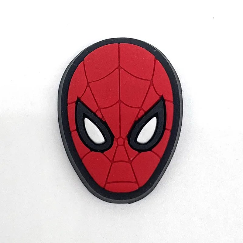 New Spider Man Series PVC Charm Shoes Accessories Garden Shoes Wooden Clogs Sandals DIY Decoration Children Birthday Party Gifts
