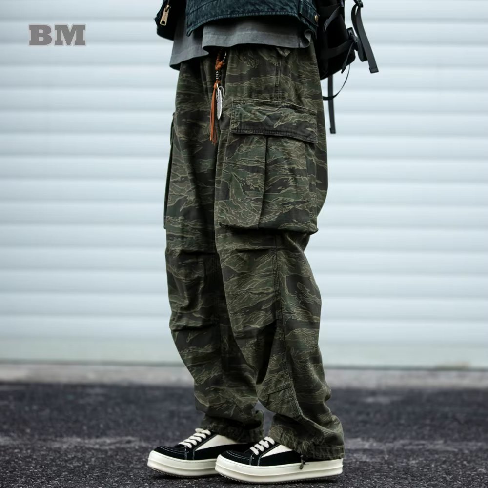 High Quality American Retro Ast Craft Camouflage Cargo Pants For Men Clothing Outdoors Tactical Pants Casual Baggy Trousers Male