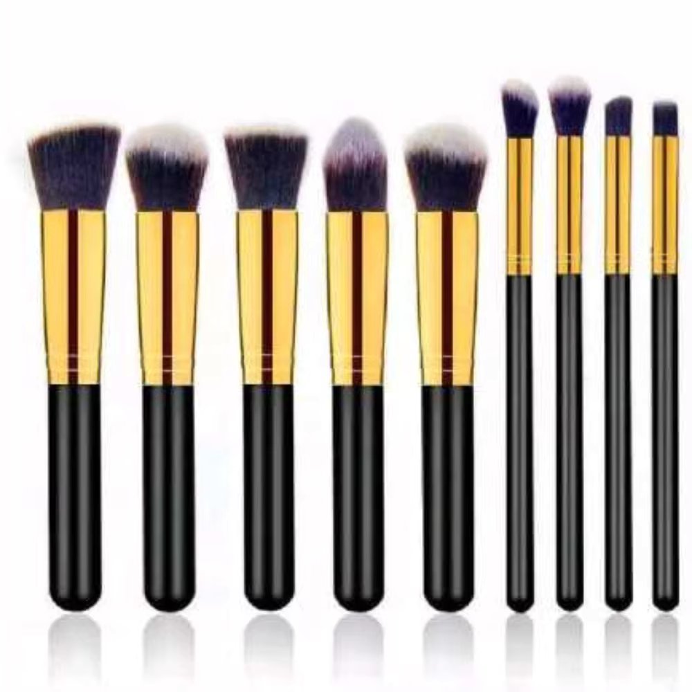 Kit 10 Professional Kabuki Contour Makeup/Smoke Brush Brushes