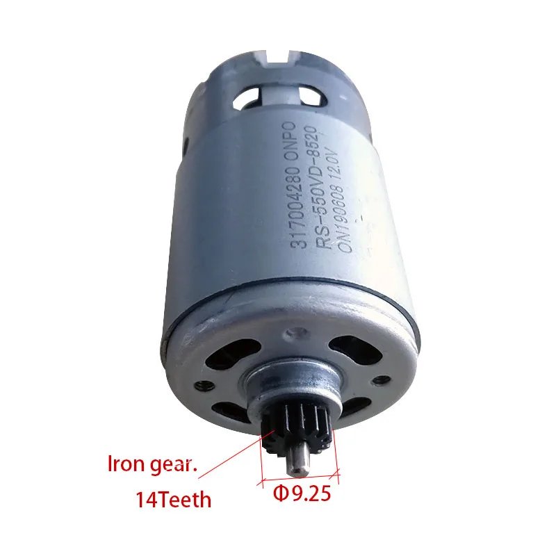 ONPO,RS-550VD-8520,12V 14Teeth DC Micro Motor Can Be Used To METABO Mattel BS18139310 Cordless Impact Electric Drill Screwdriver