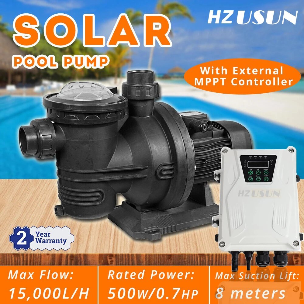 Australia 48V 72V 500W 900W 1200W solar powered brushless dc swimming pool circulation pump motor with mppt solar charge control
