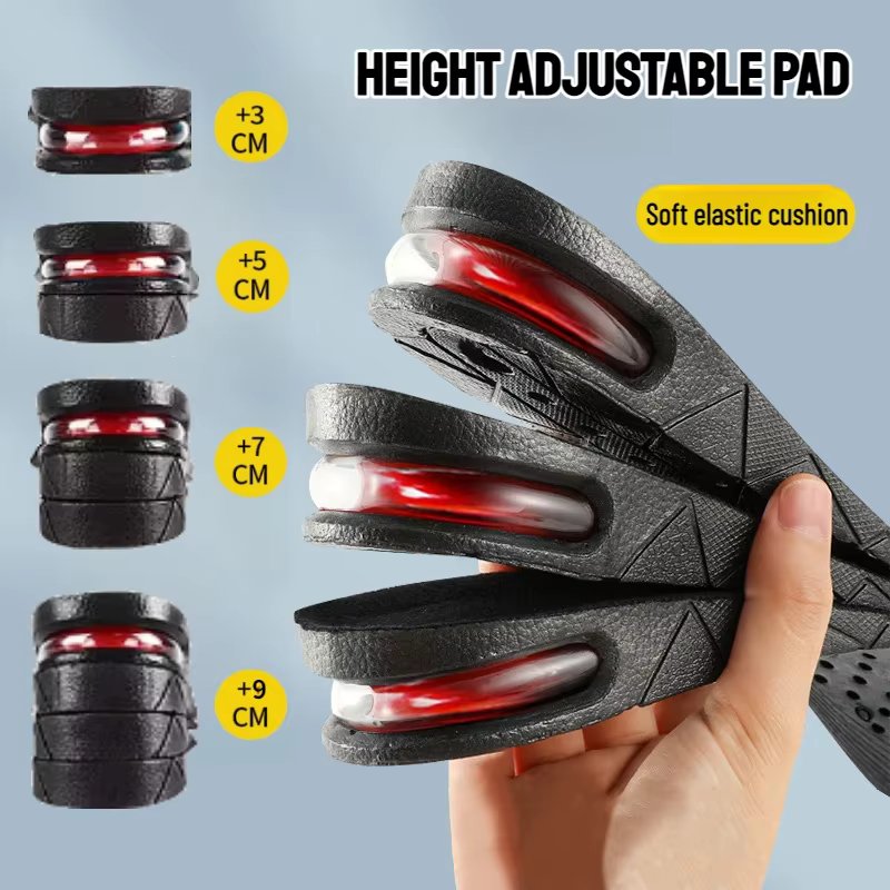 Air Cushion Elevator Shoe Insole Lifts Inserts for Men Women Taller Insoles 3-9cm Variable Height Shock Absorbing Cushion