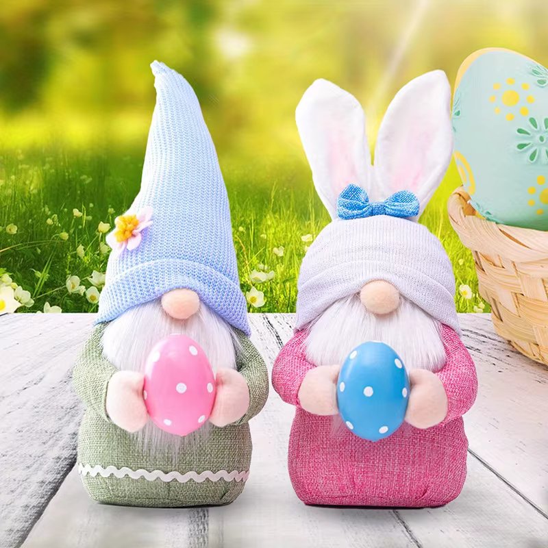 New  Easter Bunny Gnome Faceless doll,  Desktop Decoration Rabbit Plush Dwarf toy Home Decoration Spring Hanging Party gift