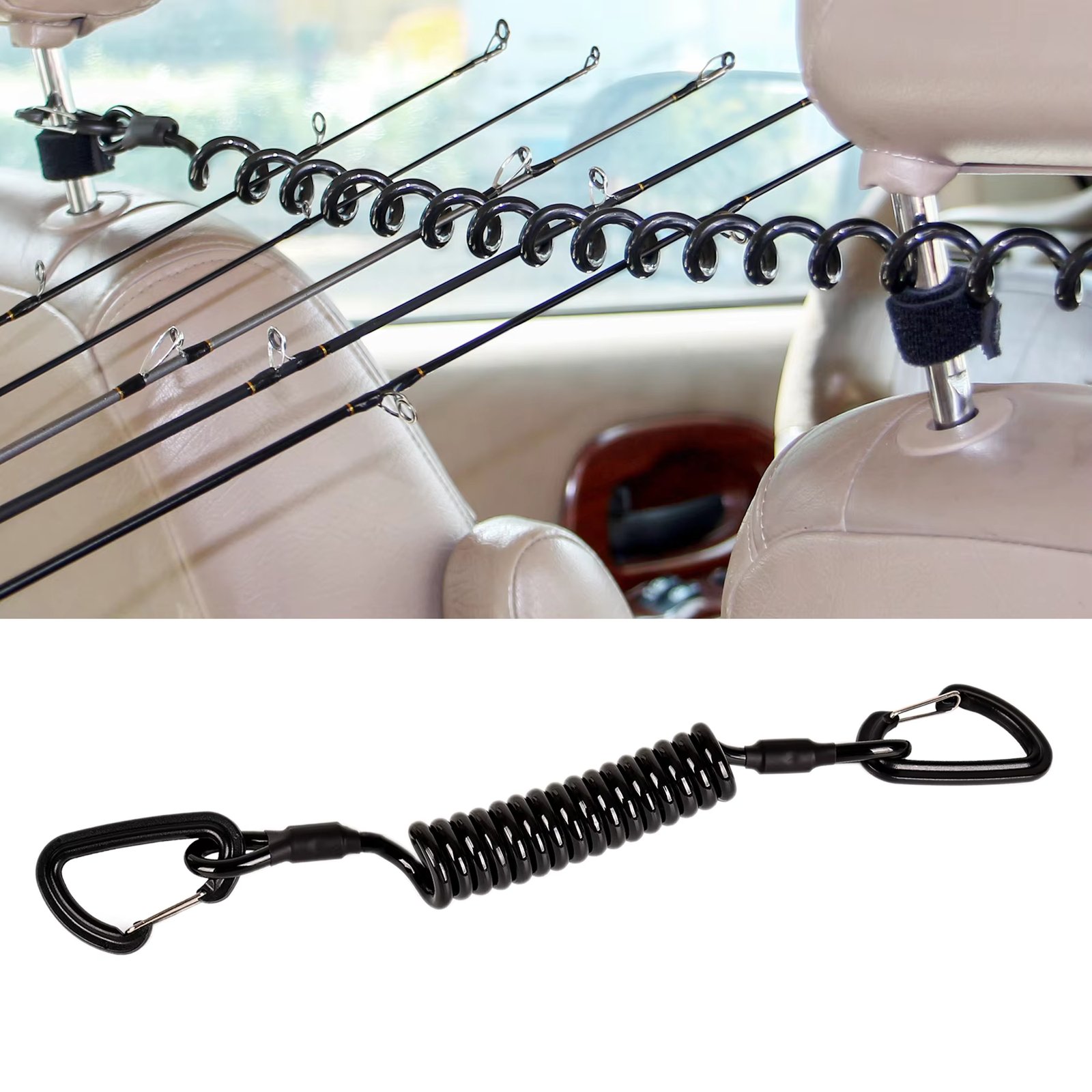 Booms Fishing VTC Vehicle Rod Holder Transport Coiled Cord Rod Holders Elastic lanyard for Fishing Tackle Boxes Tool Accessories