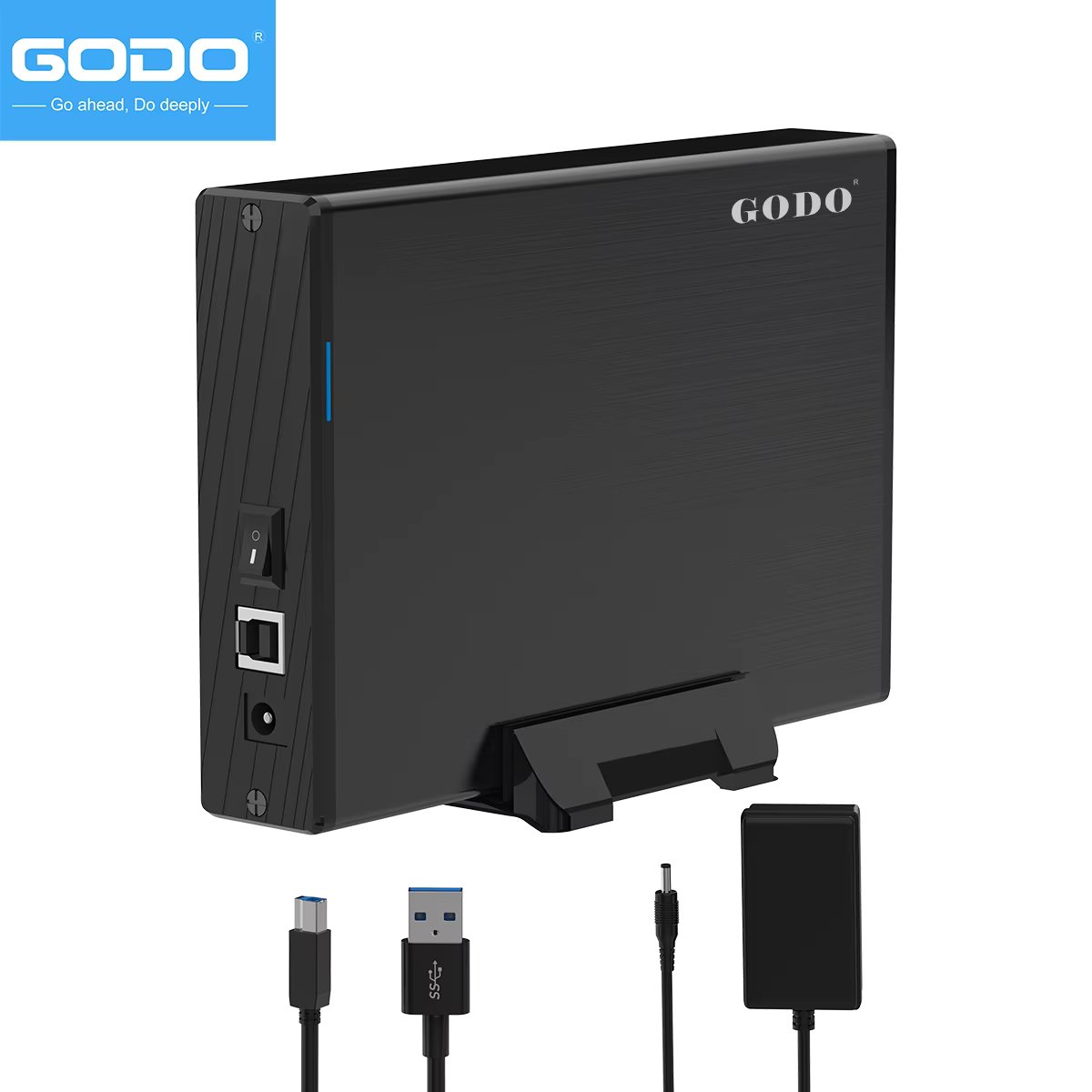 GODO 3.5 inch RAID Hard Drive Enclosure,USB3.0 to 3.5" SATA HDDs RAID External Enclosure,RAID 0/1/JBOD/PM Mode,Max 40TB