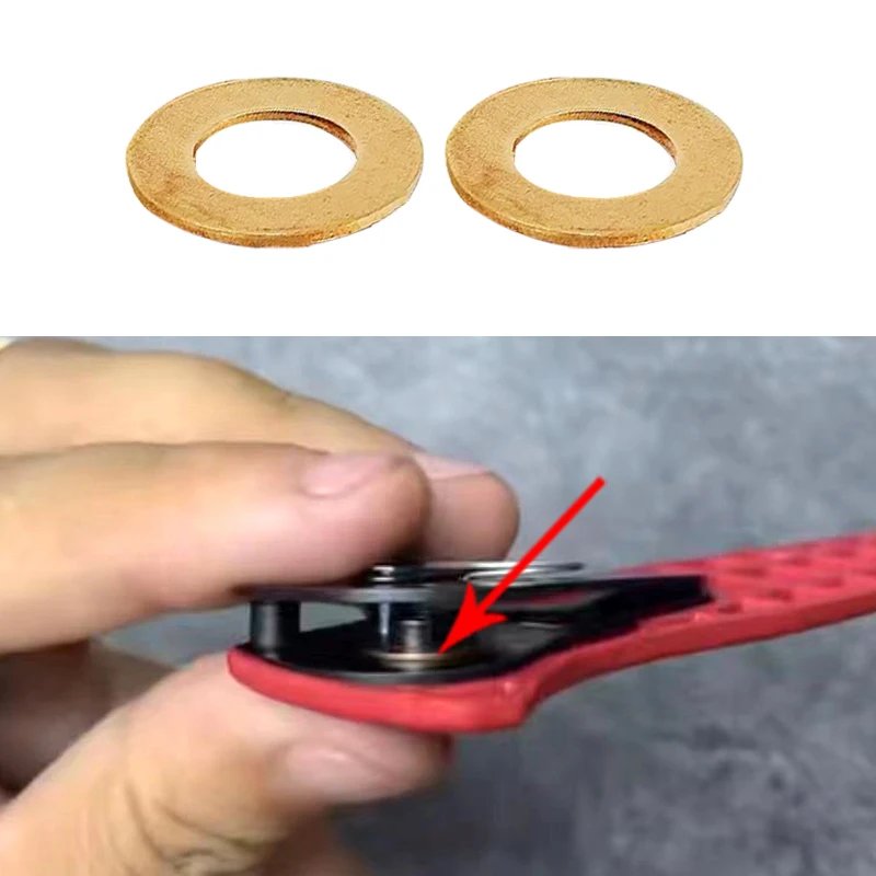 2pcs Brass Washer Bronze Copper Metal Cushion Pad Ring Meson Shim Gasket DIY Parts for Benchmade 535 Bugout Folding Knife Tools
