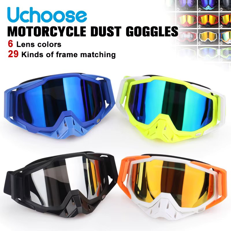 Uchoose New Protective Glasses Motorcycle Outdoor Sports Windproof Dustproof Eye Glasses Ski Snowboard Goggles Motocross Riot 2