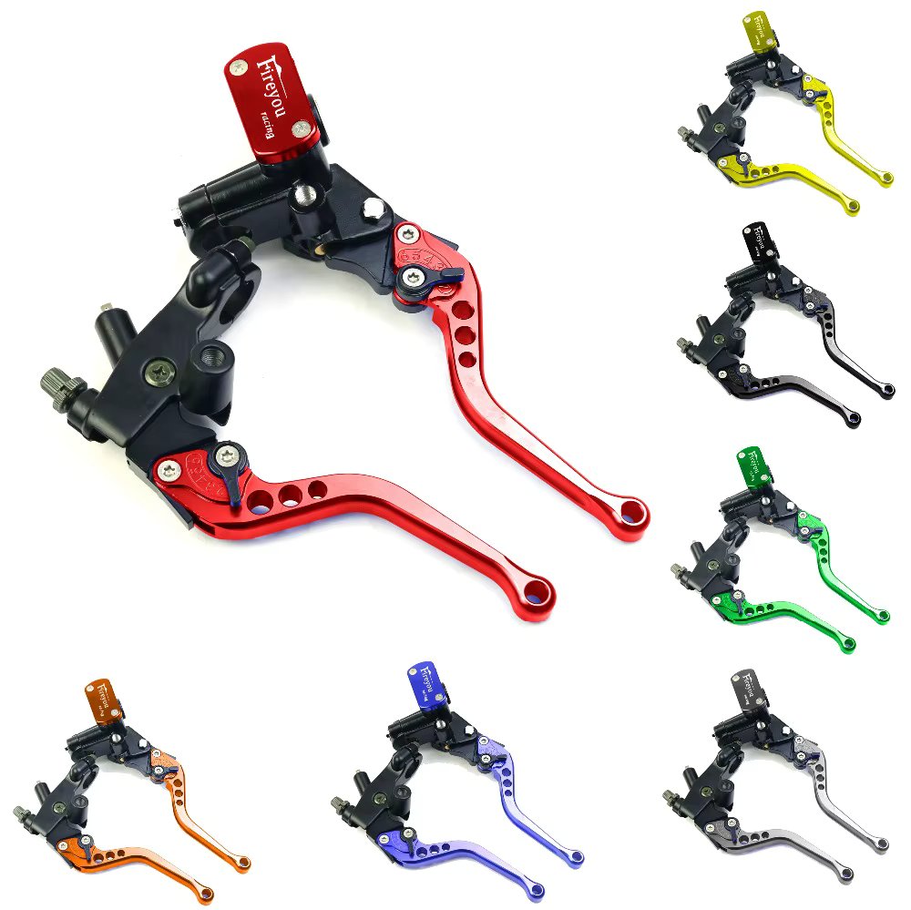Fireyouracing Drum Brake Cable Clutch Line Master Cylinder Brake Lever Set Universal Red Green Blue for  Yamaha Suzuki 22mm