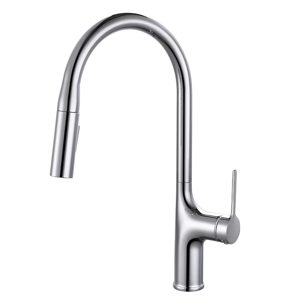 Bagnolux Titanium Black Brushed Deck Mounted Kitchen Faucet Two Function Single Handle Pull Out Mixer Hot and Cold Water Taps
