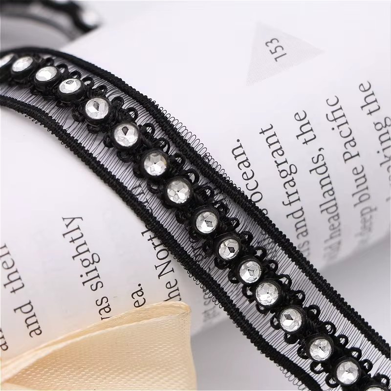 Exquisite Transparent Shiny Diamond Lace Ribbon DIY Collar Cuff Hat Headwear Decorative Necklace Hand Rope Easy Make Material