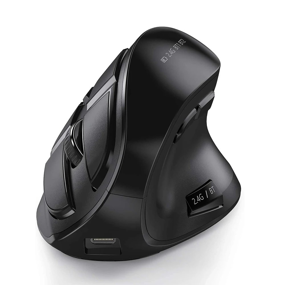 Seenda Vertical Ergonomic Wireless Mouse Rechargeable Bluetooth 5.0 3.0 2.4G USB Mice for Computer Laptop PC Mac iPad Office