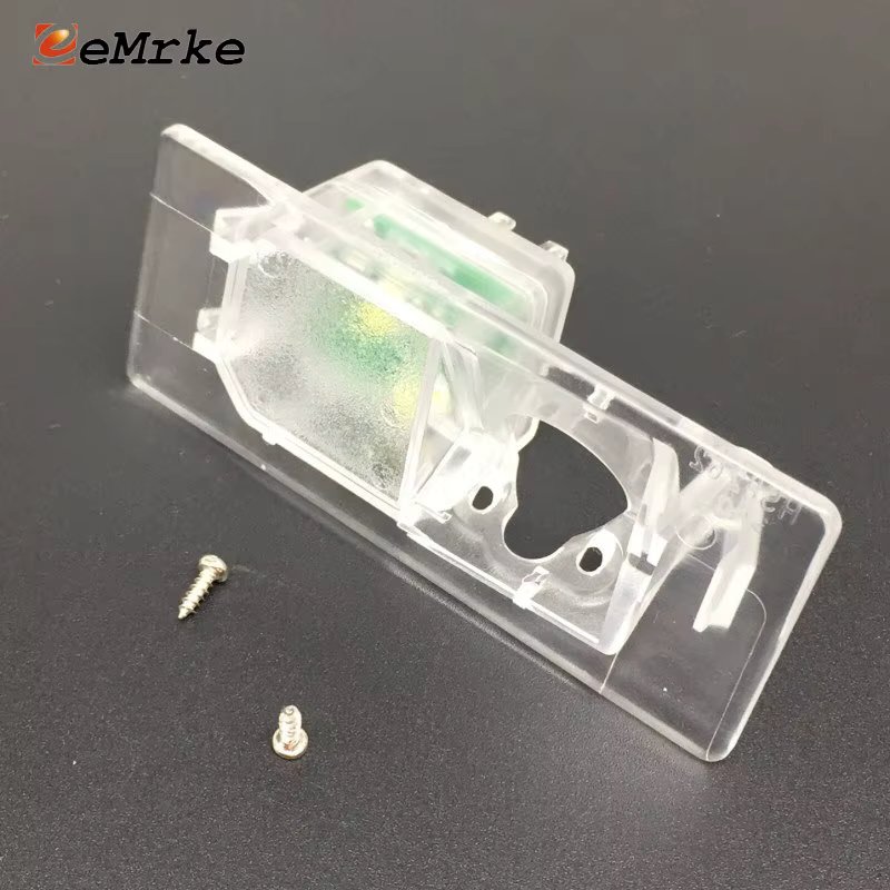 EEMRKE DIY Car Backup Camera Bracket LED License Plate Light Housing for Skoda Scala Kodiaq Karoq Superb Rapid Octavia Fabia