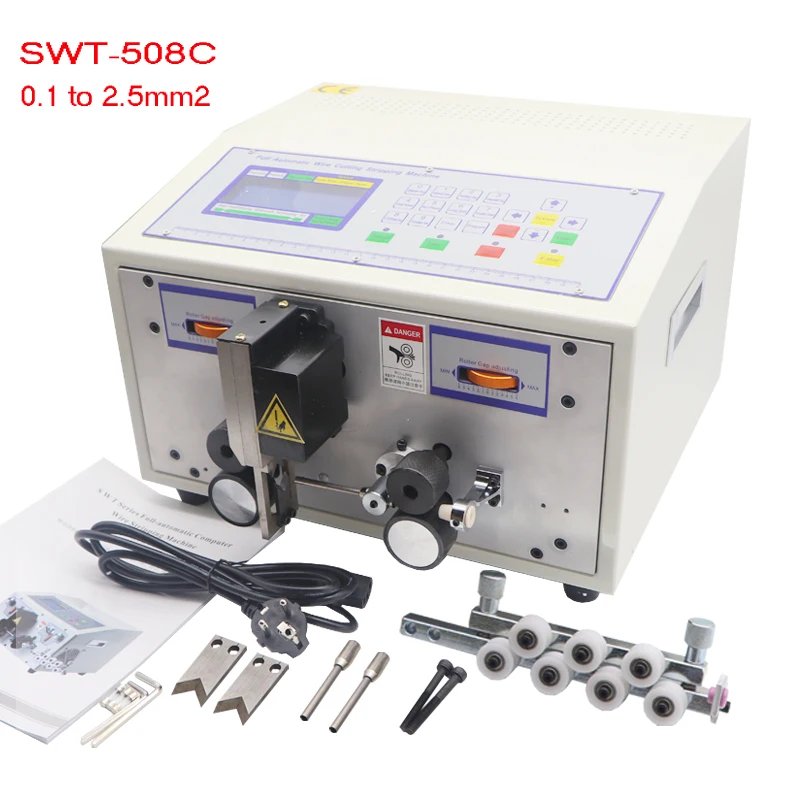 0.1-8.0mm2 Automatic Wire Stripping Peeling Cutting Machine Adjustable SWT508SD SWT508C SWT508E Cable Cutter Stripper 220V 110V