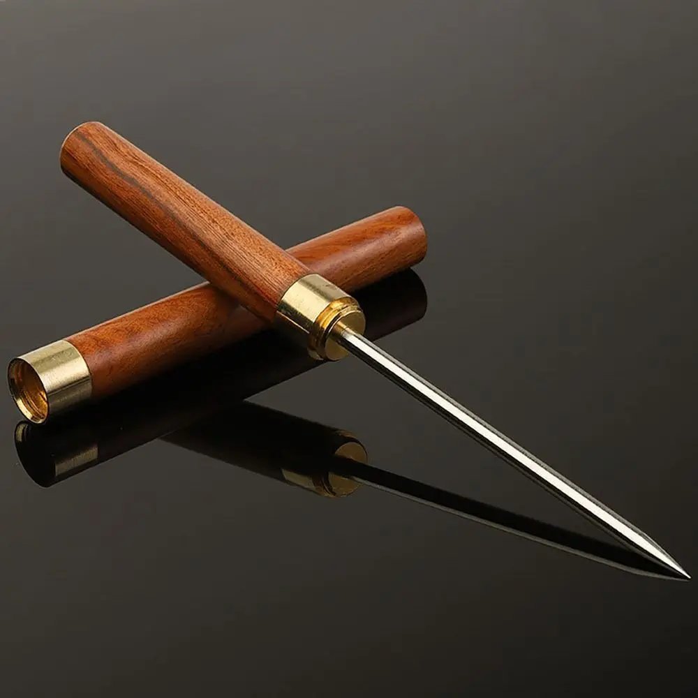 Durable Wooden Handle Ice Pick Single Fork Ice Breaking Ice Cone Sharp Deicing Ice Pick Crusher Kitchen