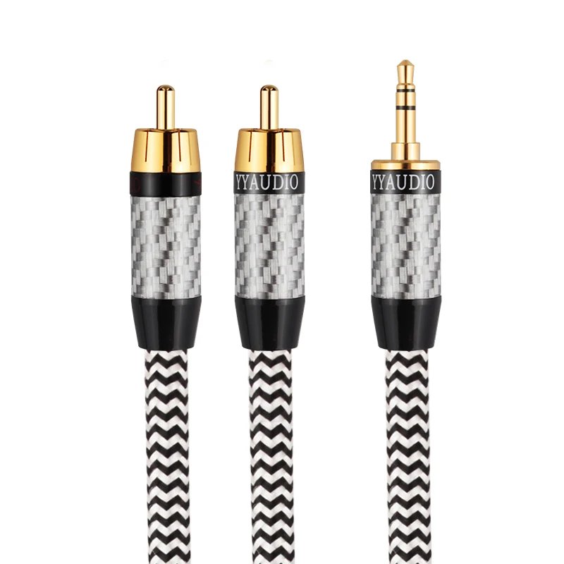 YYAUDIO RCA Cable 3.5mm To 2RCA Male Adapter Splitter RCA Jack 3.5 Cable Aux Audio Cable for Amplifiers Audio Home Theater Cable