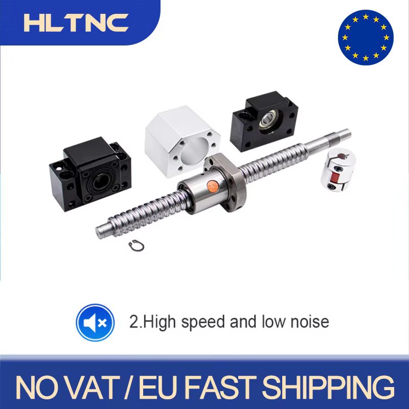 EU Shipped Ballscrew SFU1605 SFU1610   Ball Screw End Machined By BK12 BF12 + Nut Housing + Coupler For CNC Router