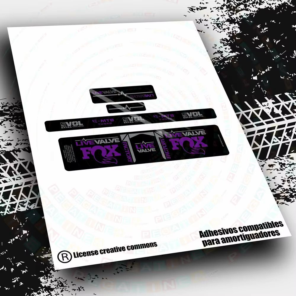 WP591 compatible stickers FOX LIVE VALVE FACTORY BICOLOR shock absorber